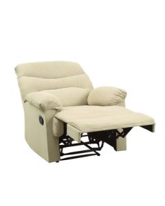 Upholstery Microfiber Motion Recliner with Tight Seat and Back Cushions, Beige