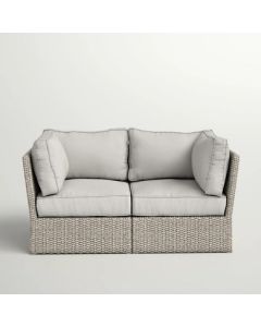 Outdoor Loveseat & Cushions - Gray Mix