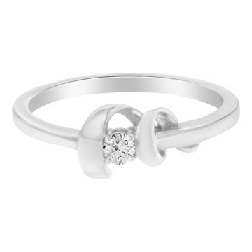 10K White Gold Diamond Promise Ring (1/10 Cttw, H-I Color, SI2-I1 Clarity) - Size 6