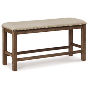 Ashley - Beige Moriville Double Upholstered Bench (1/CN)