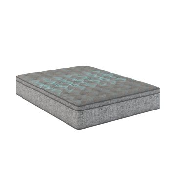 Comfort Care - 12" Queen Hybrid Euro Top Mattress Plush Comfort - Gray / Blue