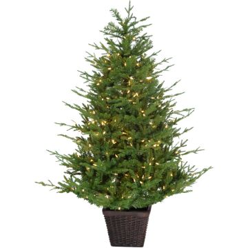Fraser Hill Farm 4' Adirondack Potted Tree - Warm White LED Lights