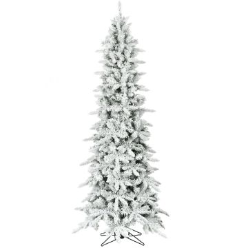 Fraser Hill Farm 6.5' Mountain Pine Slim Snowy Christmas Tree, No Lights