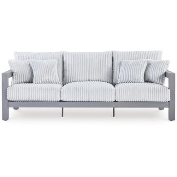 Ashley- Agoda Pearl Outdoor Sofa with Cushion-Gray
