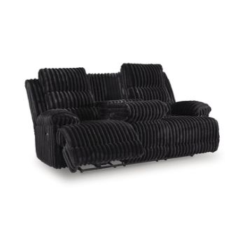 Ashley- Technique Power Reclining Sofa with Drop Down Table-Black
