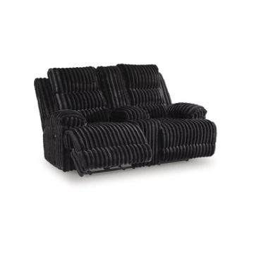Ashley- Technique Reclining Loveseat with Console-Black