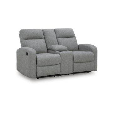 Ashley- Moreau Place Reclining Loveseat with Console-Gray