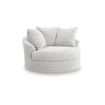 Ashley- Snodoodle Oversized Swivel Accent Chair-White