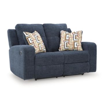 Ashley- Danum Reclining Loveseat-Blue