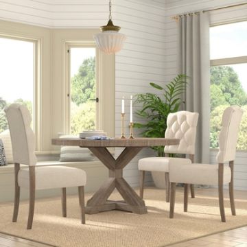 Newberry Round Dining Table, Weathered Natural