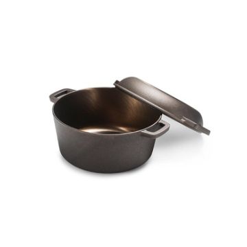 BLACK+DECKER Bronze 5 Qt Cast Iron Dutch Oven with Skillet Lid
