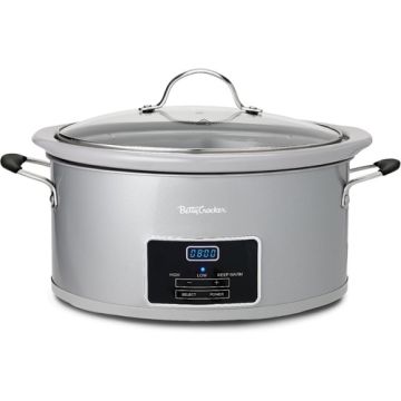 Betty Crocker 6-Quart Oval Digital Slow Cooker,Silver