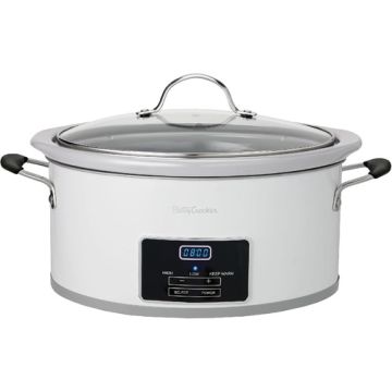Betty Crocker 6-Quart Oval Digital Slow Cooker,White