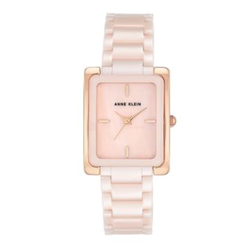 Anne Klein Women's Light Pink Ceramic Bracelet Watch