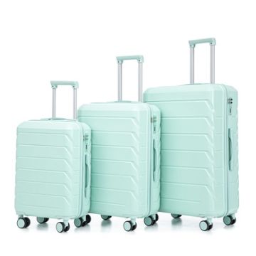 3 Pieces Set 20" / 24" / 28" Spinner Wheel Luggage With Combination Lock-Green