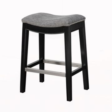 Italian Saddle Counter Stool With High Density Foam Noir - Gray