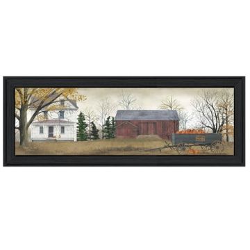 "Pumpkins for Sale" by Billy Jacobs Wall Art with Wooden Frame, Multicolor
