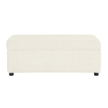 Twin Size Folding Ottoman Sleeper Bed With Mattress Convertible Guest Bed Chenille Upholstery - White