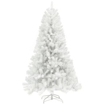 7.5FT Artificial Christmas Tree with 1346 Branch Tips and Foldable Base, White
