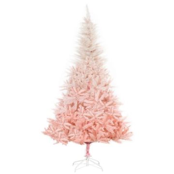 6FT Unlit Christmas Tree with Realistic Branches and Hinged Design, Pink