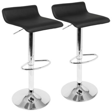 Ale - Contemporary Adjustable Barstool (Set of 2) - Black