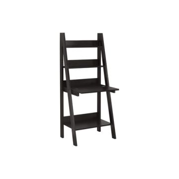 Computer Desk For Home Office, Laptop, Leaning, Storage Shelves, Contemporary & Modern - Espresso