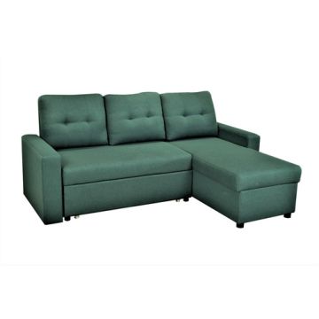 Convertible L Shaped Sectional Sleeper Sofa Bed, Saving Pull Out Couch - Teal