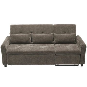 2 In 1 Sofa 3 Seater With Sofa Bed And Reversible Recliner - Dark Gray
