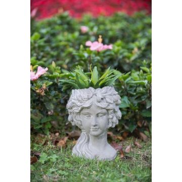 Cement Bust Wall Planter Indoor Outdoor Home Garden Decor, 8 - Gray
