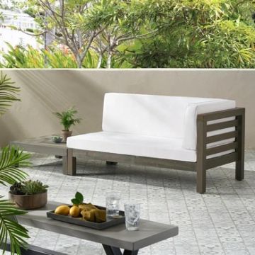 Oana - Right Corner Bench And Coffee Table - White