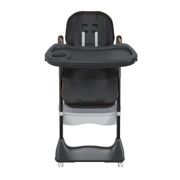 Adjustable Baby High Chair 0 - 6 Years, Portable Infant Feeding Seat With Safety Belt, Silent Lockable Wheels - Black