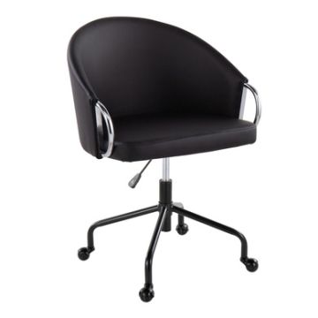 Claire - Contemporary / Glam Task Chair - Black / Silver