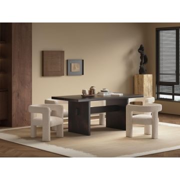 Jaramillo & Lomas - 5 Pieces Dining Room Set - Beige / Espresso