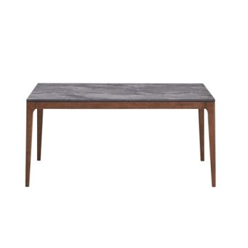 Bevis - Engineered Stone Top Dining Table - Walnut