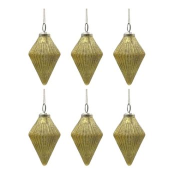 Christmas Ornaments, Glass Decorative Hanging Ball Christmas Tree Ornaments For Holiday Party Decorations (Set of 6) - Gold
