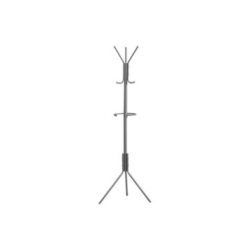 Coat Rack, Hall Tree, Free Standing, Hanging Bar, 6 Hooks, Entryway, Contemporary & Modern - Silver