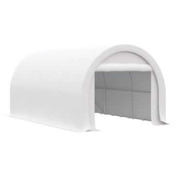 Outsunny - 10' x 16' Carport, Heavy Duty Portable Garage Storage Tent With Large Zippered Door, Anti-Uv Pe Canopy Cover For Car, Truck, Boat, Motorcycle, Bike, Garden Tools, Outdoor Work - White