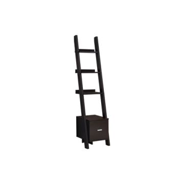Bookshelf, Bookcase, Etagere, Corner, Ladder, For Office, Contemporary & Modern - Espresso