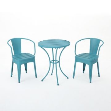 Yearn - 3 Piece Bistro Set With Table And 2 Chairs - Blue