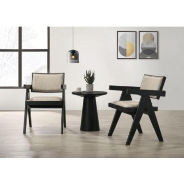 Jasper - 3 Piece Arm Chairs And Console Table (Set of 3) - Ebony Black
