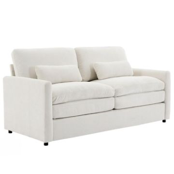 Cozy Upholstered Loveseat Sofa Oversized Comfy Comfy Cloud Sofa Double Cushion Loveseat Sofa Plush Cushion Sofa Couch For Living Room - Beige