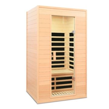 Hemlock - 2 Person Far Infrared Roof Embedded Indoor Sauna Room - Natural Wood
