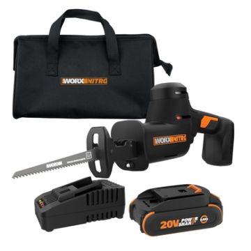 Worx - Nitro 20V Brushless Cordless Compact Reciprocating Saw w/ Battery