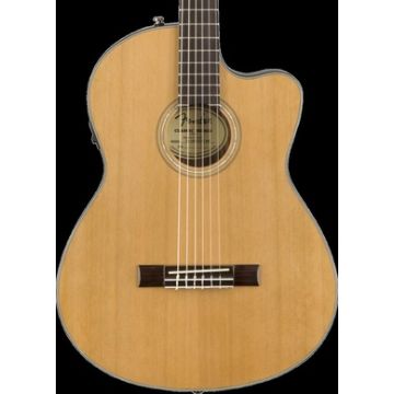 Fender CN-140SCE Nylon Thinline Acoustic Electric Guitar. Walnut FB, Natural w/Case