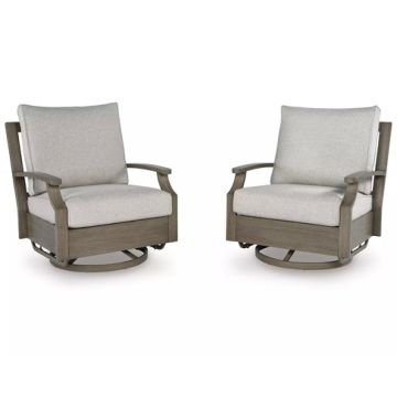 Ashley- Rainier Ranch Outdoor Swivel Glider Chair with Cushion