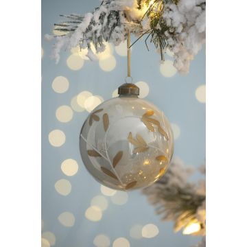 Christmas Ball Ornaments, Glass Decorative Hanging Ball Christmas Tree Ornaments For Holiday Party Decorations (Set of 4) - White