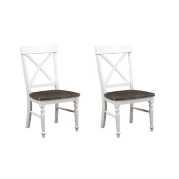 Mountain Retreat Dark Mocha & Antique White Dining Chairs, Set of 2