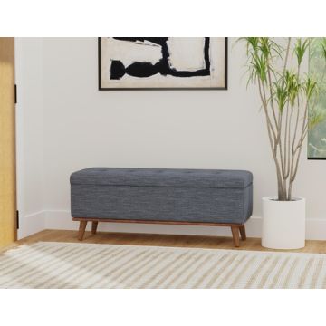 Rory Blue Heron Storage Ottoman