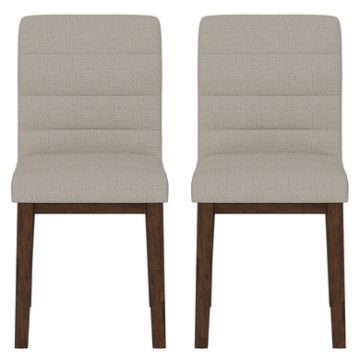 Ronan Rich Brown Upholstered Side Chairs, Set of 2
