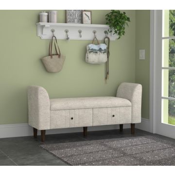 Emily Oatmeal Storage Ottoman